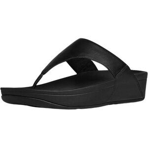 Women's Flip-Flop Thong Sandals Black Leather Classic Comfort Slip On Shoes